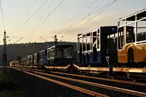 05.05.2017 Streckenabschnitt Uhingen, bei dem Anblick bekommt der Begriff  Schienenbus  ein ganz neue Dimension *g*
Gezogen werden sie von der 145 045-1 