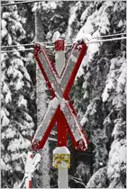 Unbewachter Personenübergang am Schanfigger Höhenweg unterhalb Arosa. (06.11.2017)