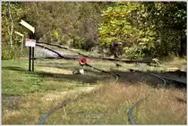 Cooperstown and Charlotte Valley Railroad. In ziemlich wackeligem Zustand scheinen auch die Geleise Richtung Cooperstown zu sein. (08.10.2017)