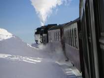 Eine 99 72 dampft im Winter 2005 auf den Brocken