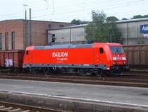 BR 185 283-9 am 10.05.07 mit ihrem plan. FZT 56080 in Aalen.