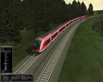 Ein Modus-Steuerwagen vor Emskirchen (ProTrain 7).