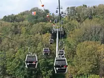 Anlässlich der IGA 2017 wurde auf dem Gelände der IGA  in Berlin Marzahn eine 1,5 km lange Seilbahn errichtet. Bild vom vorletzen Tag am 13. Oktober 2017
