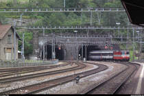 Aus dem Archiv...Gotthardbahn<br>
Mein erstes je gemachtes Bild von der Gotthardbahn. Zu sehen ist die Re 4/4 II 11108 in Swiss-Express-Lackierung mit einem IR am 13. August 2010 beim Verlassen des Gotthardtunnels in Göschenen.