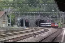 Aus dem Archiv...Gotthardbahn<br>
Mein erstes je gemachtes Bild von der Gotthardbahn. Zu sehen ist die Re 4/4 II 11108 in Swiss-Express-Lackierung mit einem IR am 13. August 2010 beim Verlassen des Gotthardtunnels in Göschenen.