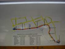 Linienplan in der Stra�enbahn Antalya (oberhalb der Fenster)