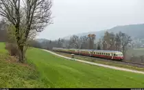 SBB Historic RAe TEE II 1053 am 17. November 2017 auf der Fahrt von Olten zum Stadler-Werk Bussnang unterwegs zwischen Embrach-Rorbas und Pfungen.