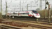 Der ETR610 oder die SBB Bezeichnung  RABe 503   (93 851 503 022-0 CH-SBB) kommend aus Frankfurt bei der Einfahrt in Basel zur feierlich Namensgebung auf  Johann Wolfgang von Goethe  und anschliessenden Weiterfahrt nach Milano. Basel  17.11.17