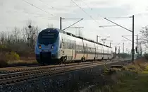1442 308 erreicht von Leipzig kommend am 26.11.17 in Kürze den Haltepunkt Greppin. 
