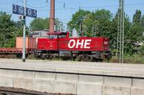 OHE Dieselok  D 07 vor dem Bauzug in Lichtenfels zus�tzlich steht auf der Lok noch Regental Cargo wer ist nun der Eigent�mer ?