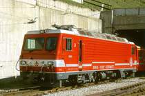 MGB exBVZ - HGe 4/4 II 3 am 23.05.1997 in Zermatt - Zahnrad-LOKOMOTIVE - Name: Dom - �bernahme: 18.08.1990 - SLM5421/ABB - 1932 KW - Gewicht 64,00t - L�P 14,78m - zul�ssige Geschwindigkeit 90/Z35 km/h - �1= 16.05.1997 - Lebenslauf: ex BVZ HGe 4/4 II 3 - 2003 MGB HGe 4/4 II 3
