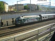 Re 460 075-5 ''Alp Transit II'' verl�sst am 19.5.07 Z�rich.