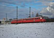 SBB RAe 4/8 1021  Churchill-Pfeil  unterwegs auf einer Brunchfahrt bei Bassersdorf. Sonntag, 17. Dezember 2017