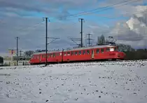 SBB RAe 4/8 1021  Churchill-Pfeil  unterwegs auf einer Brunchfahrt bei Bassersdorf. Sonntag, 17. Dezember 2017