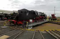 Fotopräsentationsfahrt der Meininger 50 380 am Nachmittag des 07.10.2017 auf der Drehscheibe im Museums-Bw Arnstadt. Die Aufnahme entstand im Rahmen einer Sonderfahrt mit Museumsbesichtigung. (Bild 4)