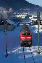 218 487-7 beim Rangieren in Immenstadt Hbf. 13.12.17.