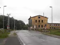 Bahnübergang,am 01.Juli 2017,am Bahnhof Lalendorf(Strecke Rostock-Berlin).