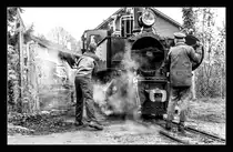 Impression von der Lok Nr.6  Klaus  beim Entschlacken in Grünburg.  
8.12.2017