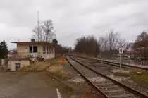 Das Stellwerk Wt am 31.12.2017 in Waltershausen.