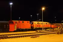 218 208-7 DB mit BA 850 (Beilhack) und BA 855 (Meiningen) in Lichtenfels am 02.01.2018.