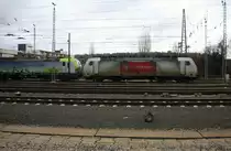 186 150 von Crossrail steht abgestellt in Aachen-West. 
Aufgenommen vom Bahnsteig in Aachen-West. 
Bei Wolken am Nachmittag vom 31.12.2017.