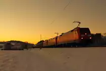 152 078-0 DB Cargo bei Kronach am 19.01.2017.