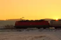 120 151-6 DB bei Lichtenfels unterhalb Vierzehnheiligen am 26.01.2017.