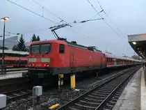114 015 am 04.01.2018 mit einem RE nach Stuttgart in Nürnberg hbf
