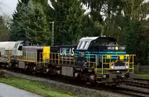 7789 & 7786 von Lineas auf der KBS 485 im Wurmtal bei Zweibrüggen / Übach-Palenberg in Richtung Aachen, am 5.1.2018 