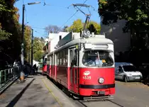 Wien Wiener Linien SL 49 (E1 4539 (Bombardier-Rotax 1974) + c4 1363 (Bombardier-Rotax 1976)) XIV, Penzing, Hütteldorf, Bujattigasse am 16. Oktober 2017.