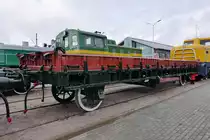 Flachwagen im Russischen Eisenbahnmuseum in St. Petersburg, 4.11.2017