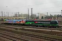 Am 27.11.2016 stand ELL/SBBCI 193 257 zusammen mit MRCE 193 640  CONNECTED BY RAIL  abgestellt auf dem südlichen Stumpfgleis von Bahnsteig 2/3 vom Badischen Bahnhof von Basel. Einen Tag später überführte die 193 257 die bunte 193 640 nach Chiasso.