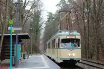 VGF Düwag O-Wagen 112 bei einer Sonderfahrt am 06.01.18 in Frankfurt Oberschweinstiege. Das Foto ist von einen Bekannten von mir der nicht genannt werden will