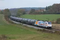 E 186 181-4 Railpool/HSL  Wir verbinden Europa  mit einem Kesselwagenzug bei Edlhausen Richtung Regensburg, 04.11.2016