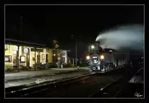 Dampflok 298.102 am Abend des 04.01.2018 im Bahnhof Grünburg.