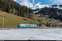 MOB ABDe 8/8 4002  Vaud  am 8. Januar 2018 als Regio Lenk - Zweisimmen zwischen Matten und St. Stephan.