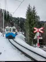 MOB ABDe 8/8 4002  Vaud  am 8. Januar 2018 als Regio (Rougemont -) Gstaad - Zweisimmen bei Oeschseite.