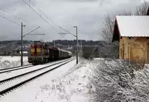 742 358-5 zu sehen am 17.01.18 mit der Übergabe von Sokolov nach Cheb bei Chotikov. 