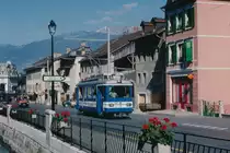 TPC/BVB: Ein kurzer Blick in die Vergangenheit.
Vor zwanzig Jahren, im August 1998, war noch die ehemalige Strassenbahn mit den Be 2/3 15 und 16 zwischen Bex und Bévieux unterwegs.
Foto: Walter Ruetsch