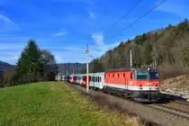 1144 087 mit einem REX am 06.01.2018 bei Wernstein am Inn. 