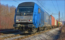 LTE 2016 903 'Maria' zieht Containerzug durch Maribor-Tabor Richtung Koper Hafen. /30.1.2018