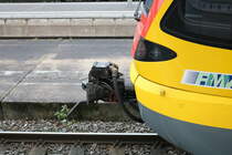 Kupplung von HLB Stadler Flirt 429 045 am 27.01.18 in Frankfurt am Main Hbf als RE99