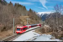 TMR Beh 4/8 72 als Regio Martigny - Vallorcine am 30. Januar 2018 kurz nach La Médettaz.