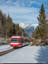 TMR Beh 4/8 71 als Regio Martigny - Vallorcine am 30. Januar 2018 bei La Médettaz.
