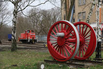 DB Cargo 362 900 auf der sogenannten Goerzbahn bzw. Zehlendorfer Eisenbahn in Berlin.
Fotografiert am 29. Januar 2018.