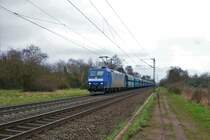 CFL Cargo 185 508-9 mit PKP Cargo Kohlwagen am 10.02.18 in Hanau West KBS640