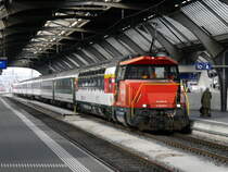 SBB - Ee 922 003-9 bei Rangierfahrt im HB Zürich am 28.01.2018