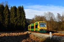 650 071 als WBA4 am 08.01.2018 bei Teisnach. 