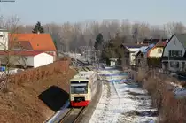 VT 246 als HzL88610 (Villingen(Schwarzw)-Bräunlingen Bf) bei Allmendshofen 14.2.18