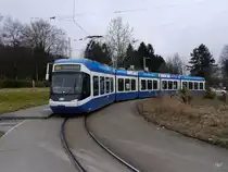 VBZ - Tram Be 5/6 3035 unterwegs auf der Linie 13 in der Stadt Zürich am 28.01.2018